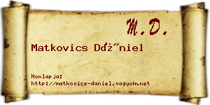 Matkovics Dániel névjegykártya